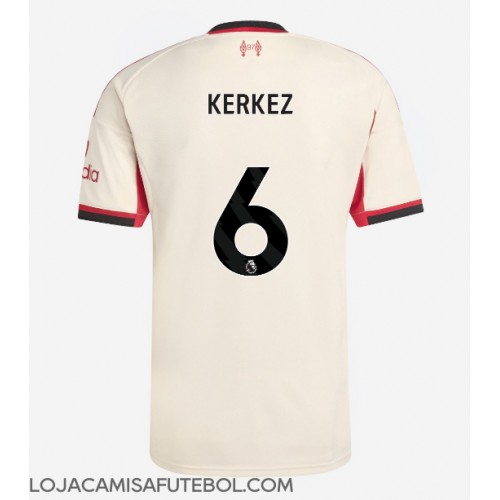 Camisa de Futebol Liverpool Milos Kerkez #6 Equipamento Secundário 2025-26 Manga Curta